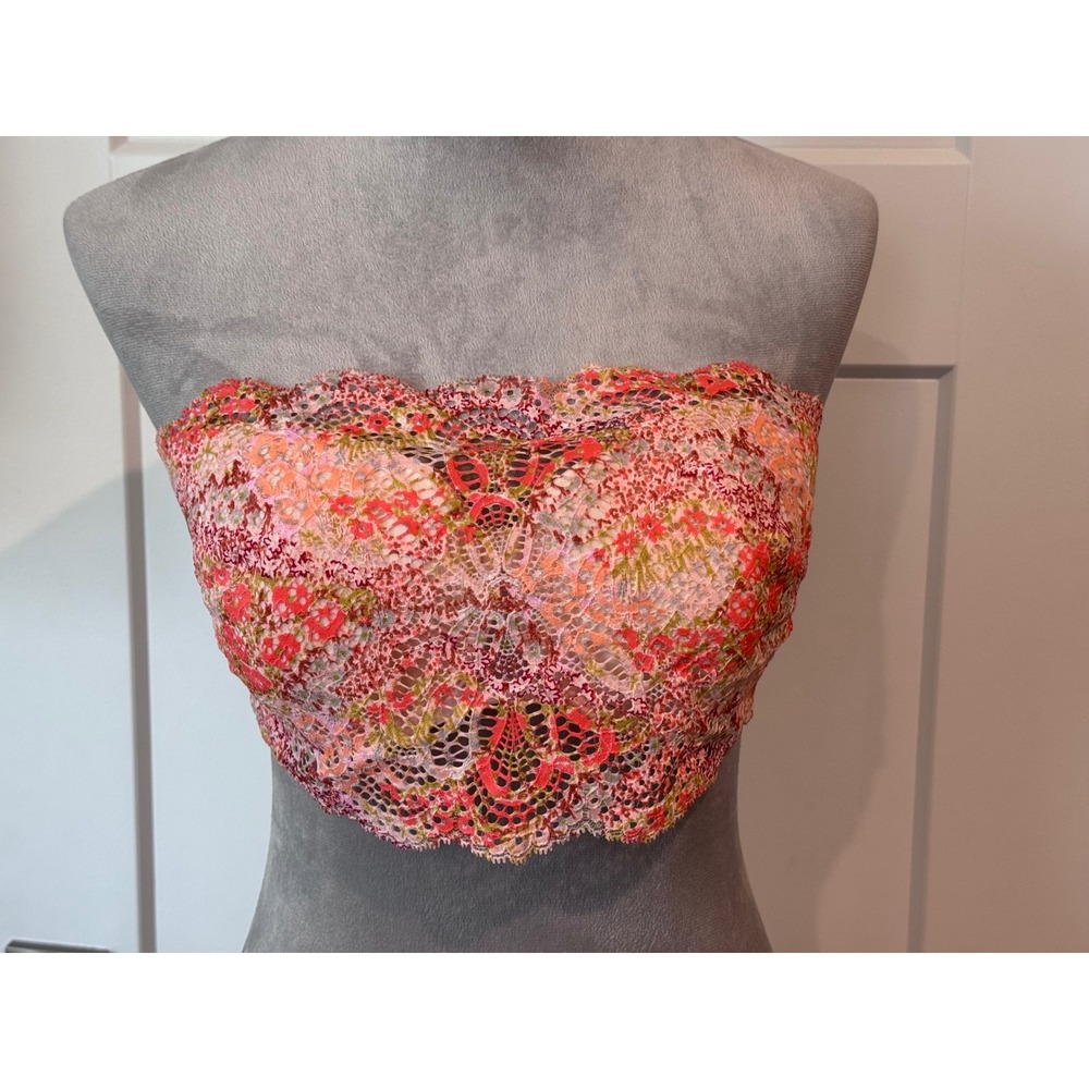 Victorias Secret Dream Angels 36D Strapless Multi-Way Floral Lace Bra Pink NEW